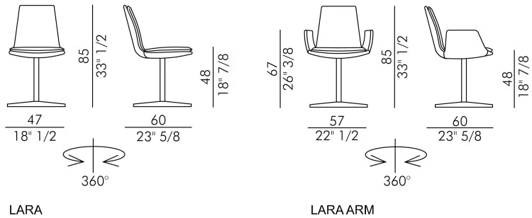 Размеры Офисное кресло Eforma Lara 4 ways