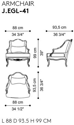 Размеры Кресло Jumbo Collection Eglantine