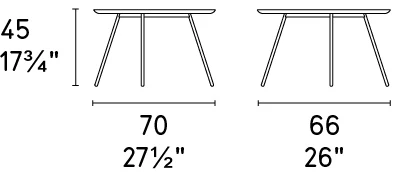 Размеры Журнальный стол Calligaris Tweet CS5085-c