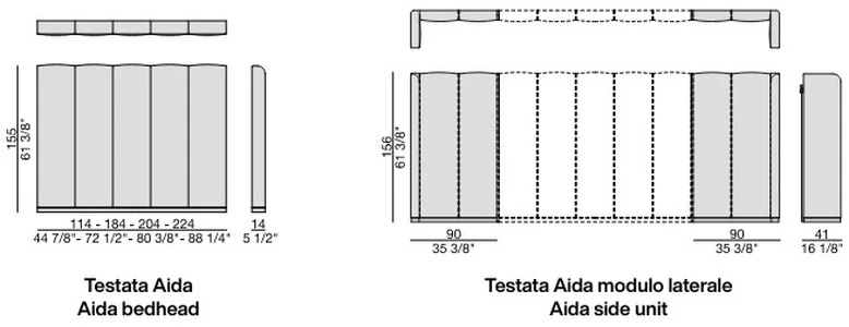 Размеры Кровать Porada Aida
