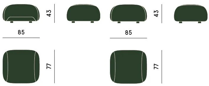 Размеры Пуф Carpanese Home Bubble Pouff