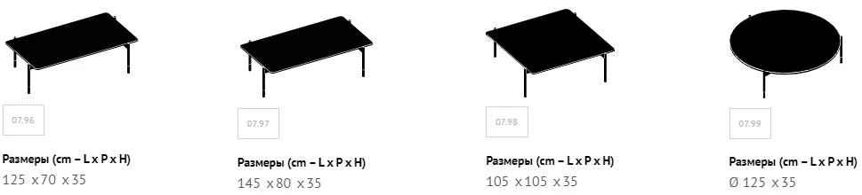 Размеры Журнальный столик Bontempi Karol