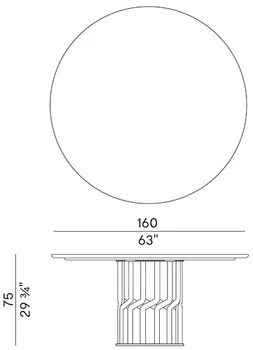 Размеры Стол Potocco Intreccio 950/TC FIX