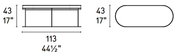 Размеры Банкетка Calligaris Atollo CS5105