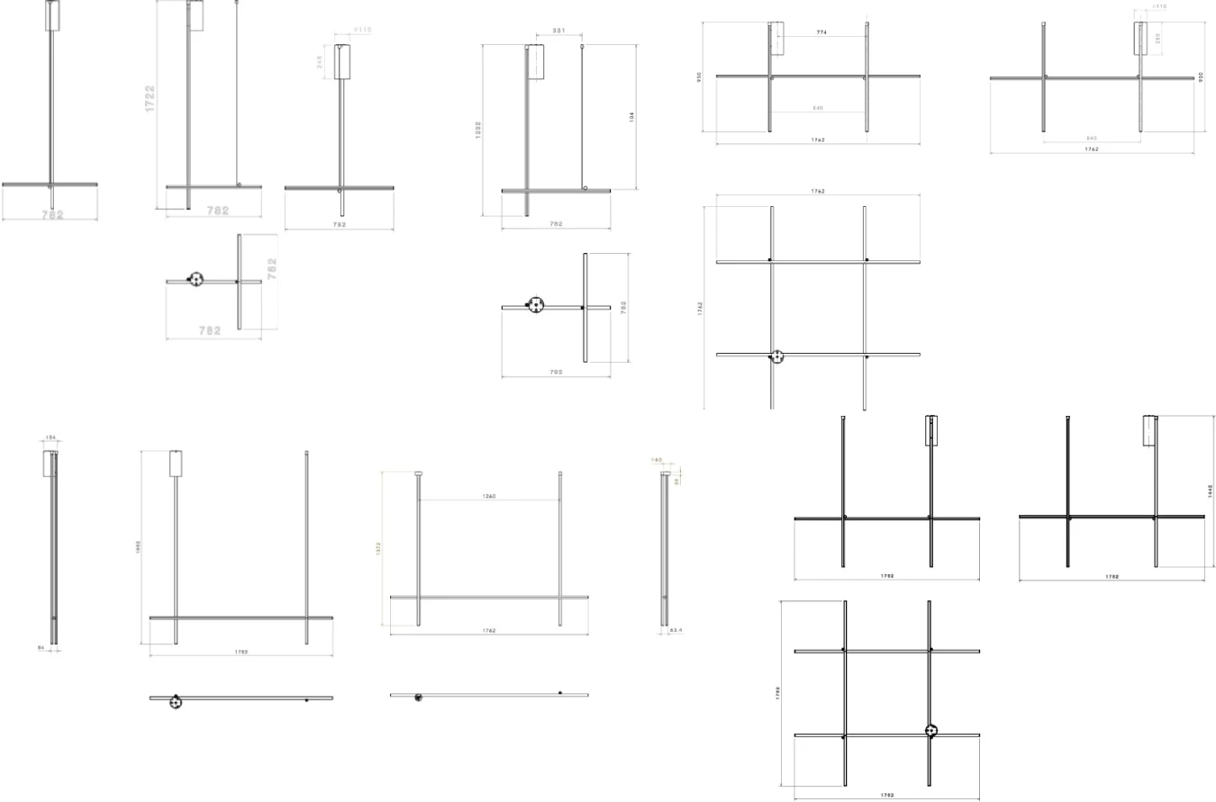 Размеры Потолочный светильник Flos Coordinates