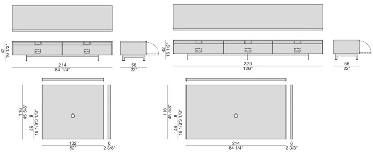 Размеры Мебель под ТВ Porada Matics TV