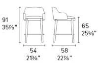 Размеры Барный стул Calligaris Adel CS2200