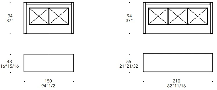 Размеры Буфет Reflex Disegno Avantgarde Buffet