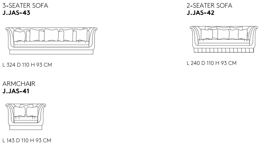 Размеры Диван Jumbo Collection Jasperware