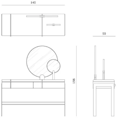 Размеры Туалетный столик Carpanese Home Althea V