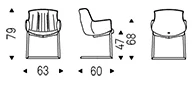 Размеры Стул Cattelan Italia Rhonda Cantilever