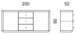Размеры Буфет Dv home collection Envy drawer buffet