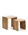 Комплект журнальных столиков La Forma Lomiri 50 x 42 x h50 см, выбеленный массив акации