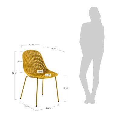 Стул La Forma Quinby 58 x 46 x h82 см, жёлтый
