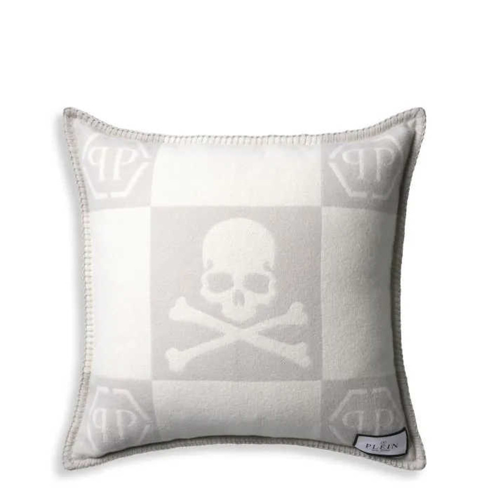 Подушка Eichholtz Cashmere Skull Philipp Plein 45 x h45 см, из кашемира и шёлка