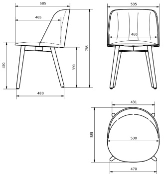 Размеры Cтул Bontempi Agatha