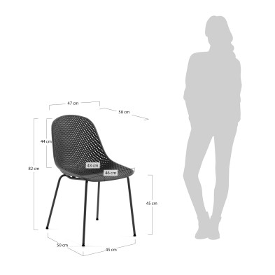 Стул La Forma Quinby 58 x 47 x h82 см, серый