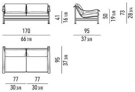 Размеры Диван Minotti Sandy