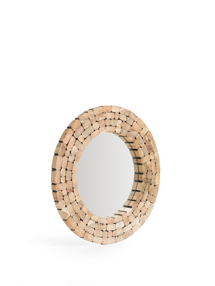 Настенное зеркало La Forma Ellipse 80 x 4 x h80 см, натуральная древесина