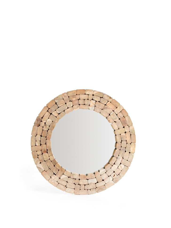 Настенное зеркало La Forma Ellipse 80 x 4 x h80 см, натуральная древесина