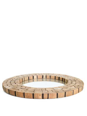 Настенное зеркало La Forma Ellipse 80 x 4 x h80 см, натуральная древесина
