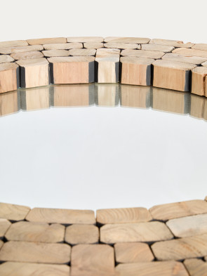 Настенное зеркало La Forma Ellipse 80 x 4 x h80 см, натуральная древесина