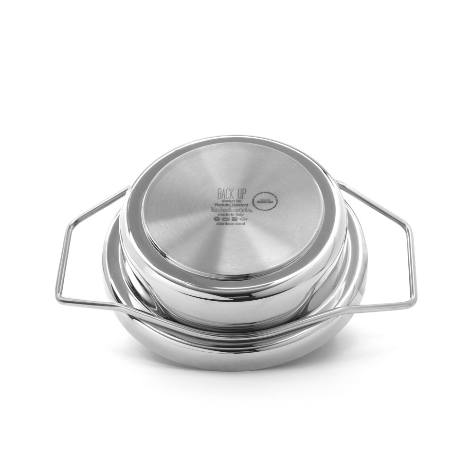 Кастрюля с крышкой KNIndustrie BACK/UP, 3 л, глянцевая сталь