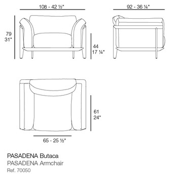 Размеры Кресло Vondom Pasadena