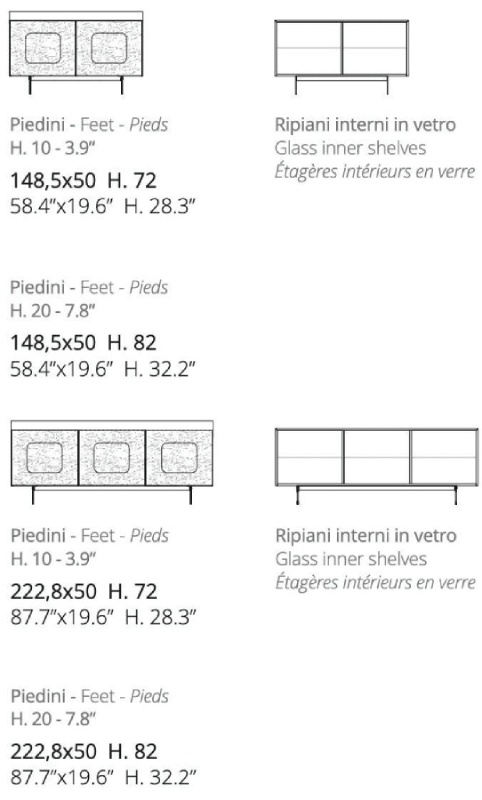 Размеры Буфет Ozzio design Giulia X311