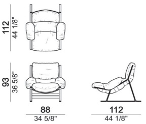 Размеры Кресло Arketipo Belair