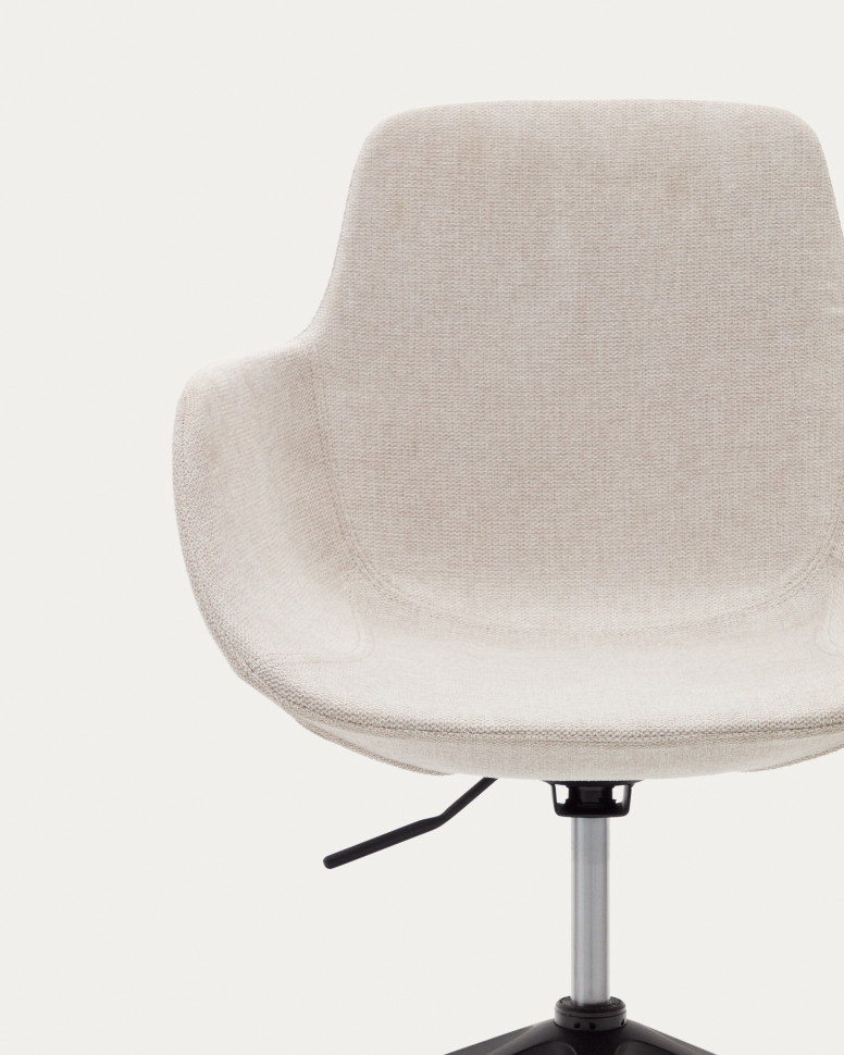 Рабочее кресло La Forma Tissiana 55 x 68 x h77 см, бежевое, с алюминиевыми ножками в чёрной матовой отделке