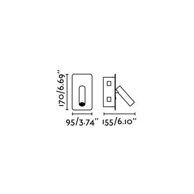 Бра с ридером Faro Suau 9,5 x 15,5 x h17 см, белое