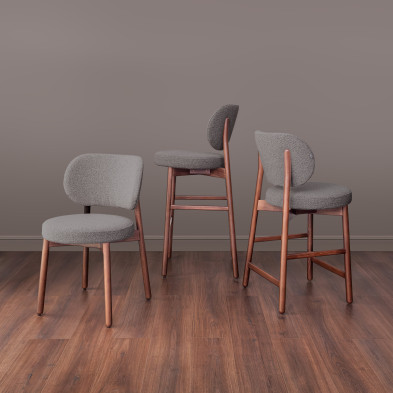 Полубарный стул Mod Interiors Клементе 50 x 56 x h97 см, серый букле