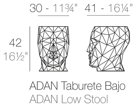 Размеры Барный стул Vondom Adan