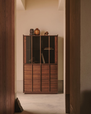Витрина La Forma Onix 100 x 40 x h170 см, тёмный орех