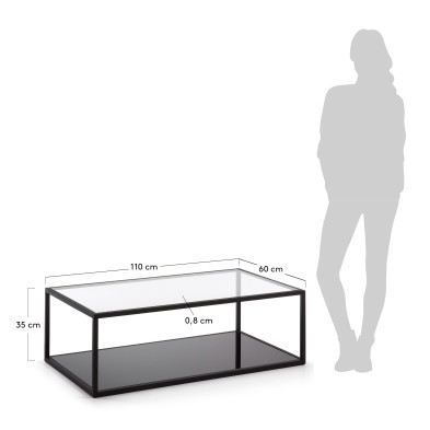 Журнальный столик La Forma Greenhill 110 x 60 x h35 см, чёрный