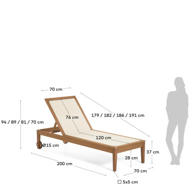 Шезлонг La Forma Caterin 70 x 200 x h37 см, бежевый