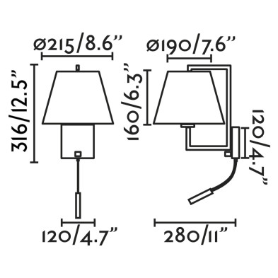 Бра с ридером Faro Frame LED 19 x 28 x h32 см, старое золото, бежевый