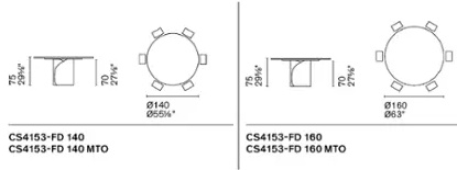 Размеры Стол Calligaris Twins CS4153-fd-140/160