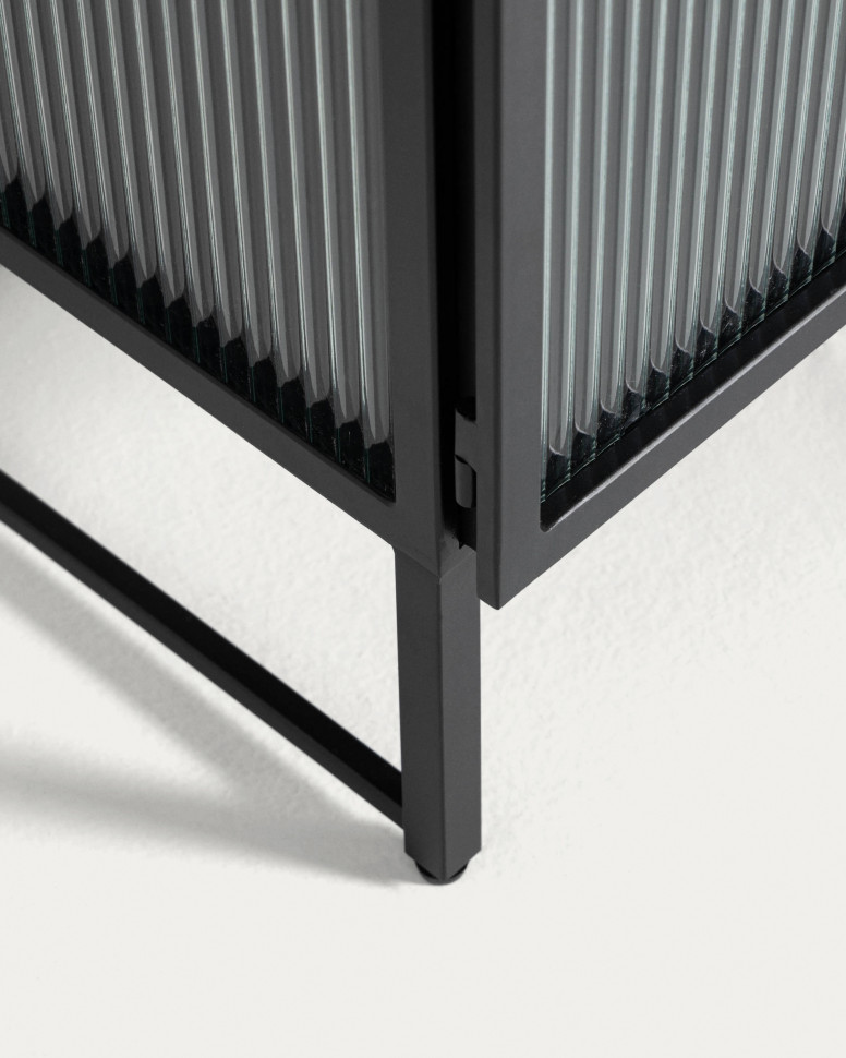 Буфет La Forma Trixie 70 x 41 x h143 см, чёрный с текстурированным стеклом