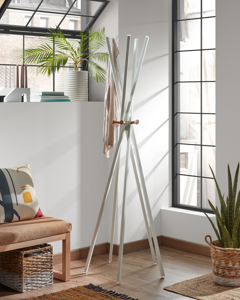 Вешалка напольная La Forma Benzara 60 x 6 x h170 см, белая - стиль