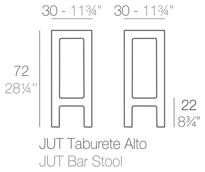Размеры Барный стул Vondom Jut