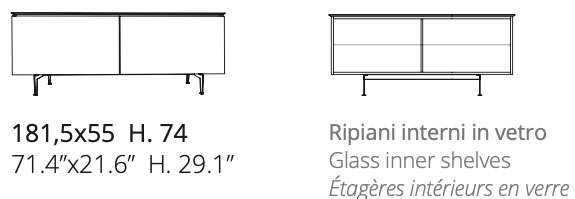 Размеры Буфет Ozzio design Plana X308