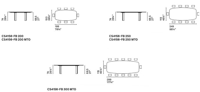 Размеры Стол Calligaris Sandy CS4156-fb-200/250