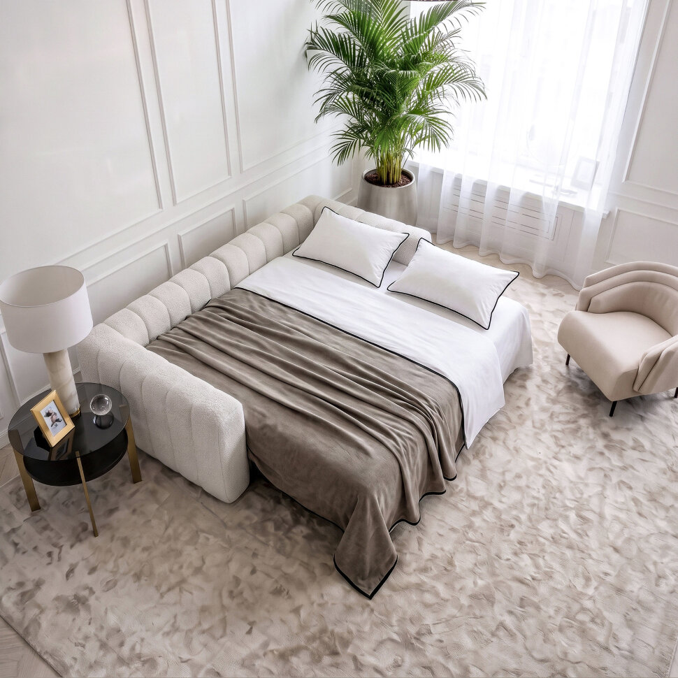 Диван-кровать Fratelli Barri Selection Шарль (Charlie) 244 x 104 x h69 см, ткань категории 7 Candy 101 Cream - фото товара