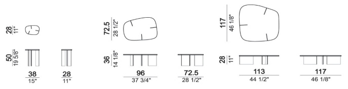 Размеры Журнальный стол Arketipo Rumors