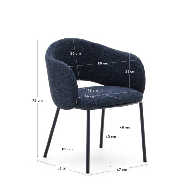 Стул La Forma Maina 58 x 51 x h76 см, синий