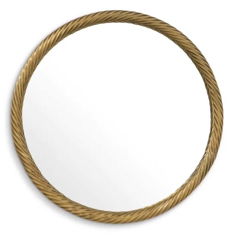 Зеркало Eichholtz Salvi диаметр 60 x h4,5 см, в отделке состаренная латунь