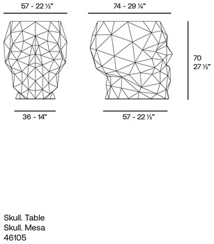 Размеры Стол Vondom Skull