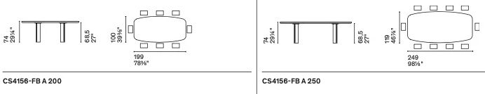 Размеры Стол Calligaris Sandy CS4156-fb-a-200